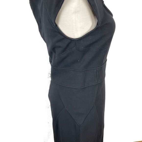 Diane Von Furstenberg S VTG 12 Black Sheath Dress Y2K Midi Minimalist Tailored - Picture 10 of 11